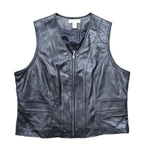 Valerie Stevens Separates Black Leather Vest XL